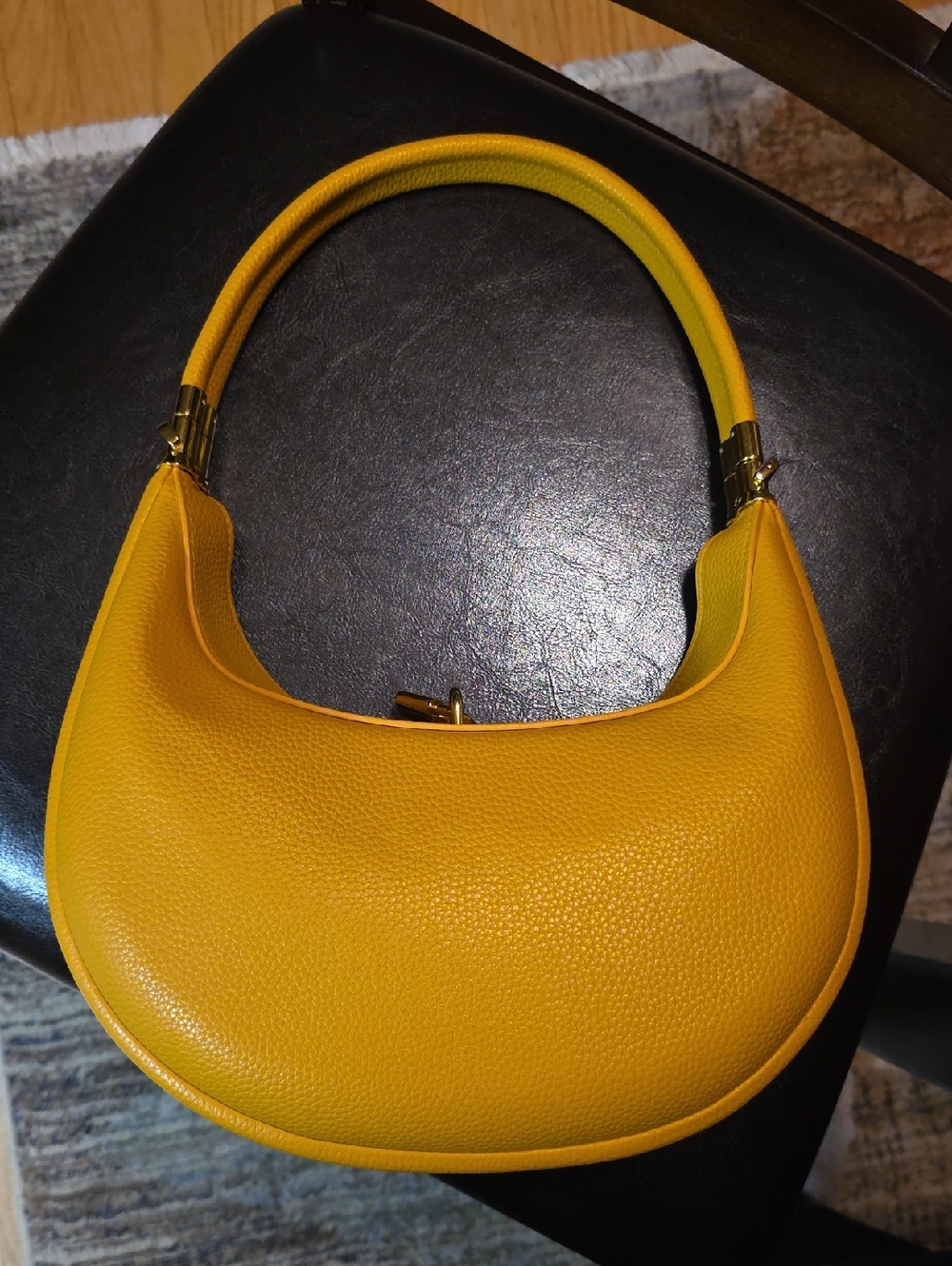 Mustard Yellow Convertable Crescent Shoulder Bag